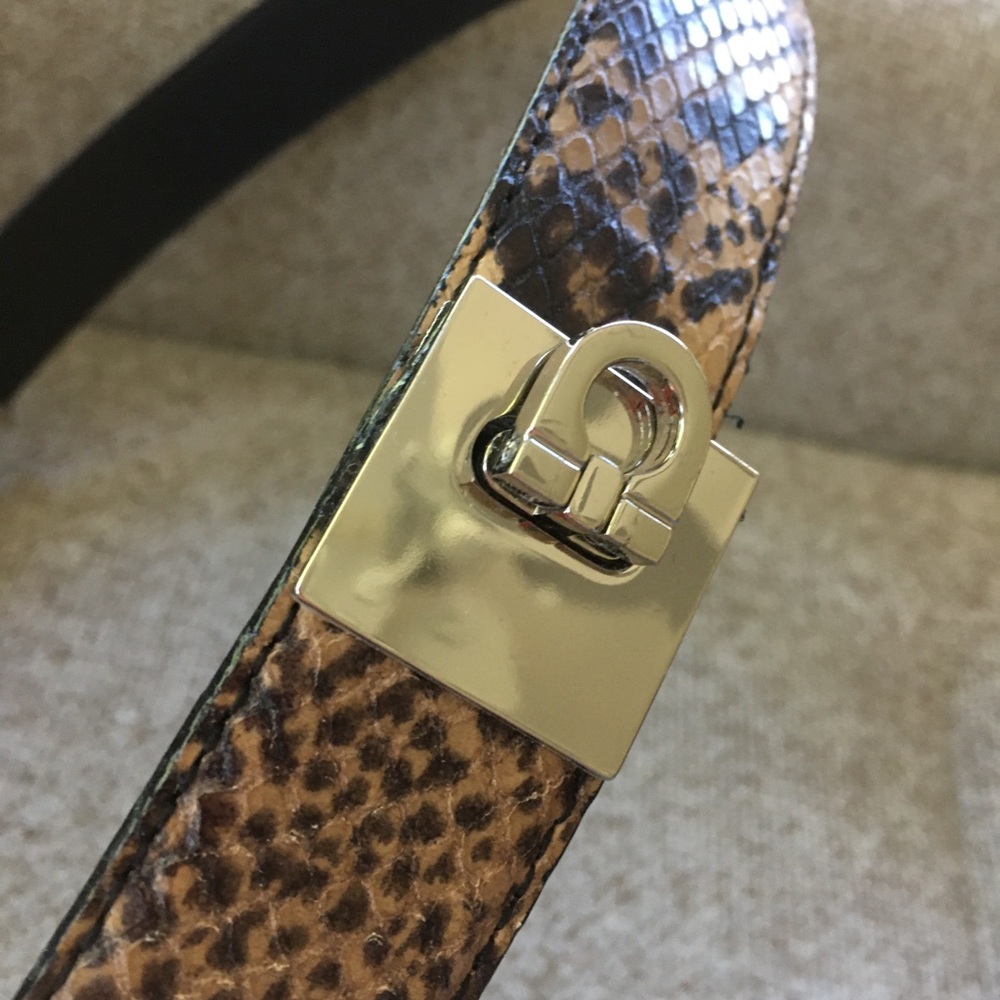 NWOT Via Spiga snake skin belt w/ unique closure